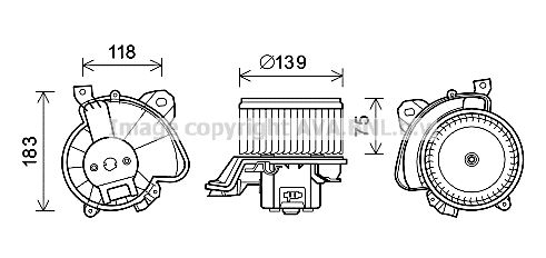 AVA QUALITY COOLING elektrovariklis, vidinis pūtiklis FT8432